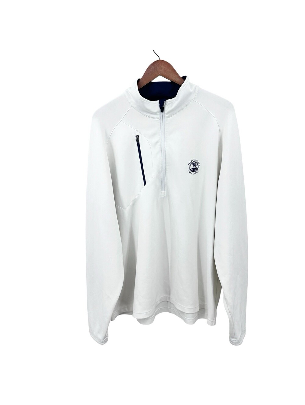 ZERO RESTRICTION Windbreaker Pullover Mens XL White Pebble Beach X792